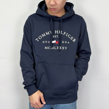【New START精品服飾-員林】現貨 Tommy Hilfiger 立體電繡旗幟字母 內刷毛 帽T 長袖上衣