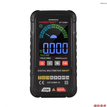 HABOTEST HT124B+ 數字萬用表 LCD彩屏 4000計數 交直流電壓/電阻/電容/通斷/頻率/NVC/真有