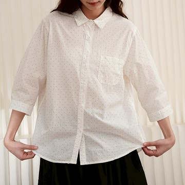 百搭波點七分袖襯衫926053
