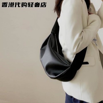 法國MKBM真皮女包2025新款高級感斜挎腰包時尚休閑質感寬帶餃子包