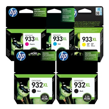 【2黑3彩組】HP 932XL(CN053AA)+933XL(CN054AA+CN055AA+ CN056AA) 原廠高容量墨水匣