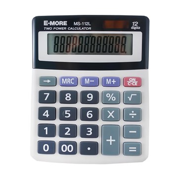 E-MORE 國家考試專用計算機 MS-112L 雙電源設計 12位數顯示屏  顏色隨機  1個