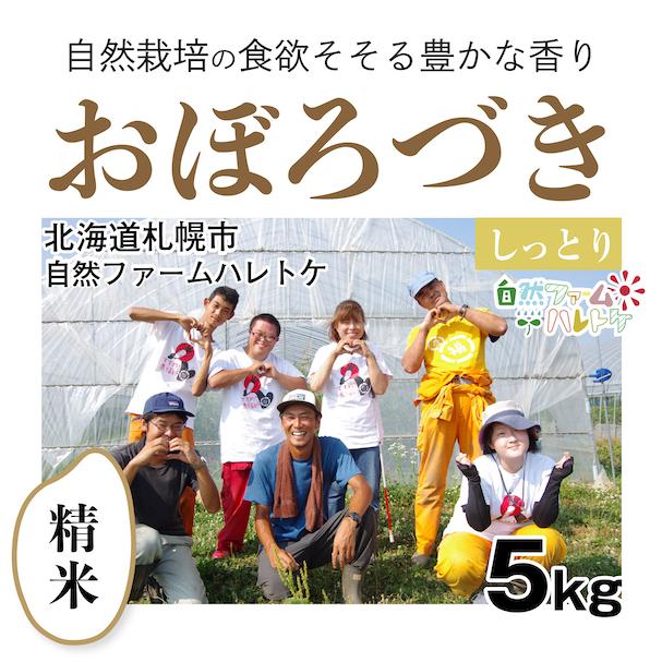 精米5kg「自然栽培おぼろづき」(北海道)自然ファームハレトケ　令和5年産