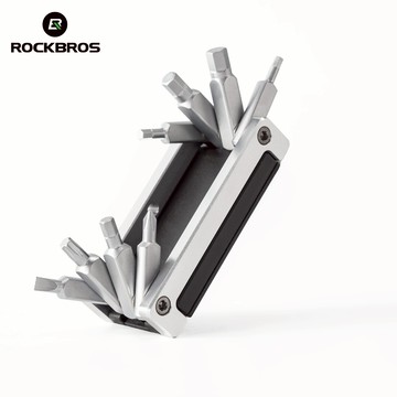 ROCKBROS 可折疊自行車多功能工具套件便攜式內六角扳手,帶輪胎維修條,適用於公路 MTB 電動自行車摩托車自行車維
