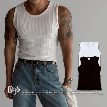 【BT3】無袖背心 螺紋背心 吊嘎 打底 男生內衣 健身背心 運動背心 內搭背心 背心男 背心上衣【MN20】
