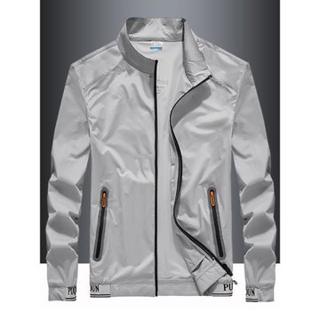 冰絲防曬衣男超薄皮膚衣透氣速干外套彈力帥氣無帽立領運動夾克潮