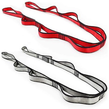 加厚加寬菊繩延長帶扁帶空中瑜伽吊床配件菊花鏈菊繩蹦極調節帶黑