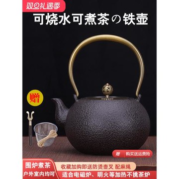 典工堂鐵壺圓素壺鑄鐵壺生鐵壺電磁爐燒水壺炭火爐戶外圍爐煮茶壺