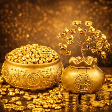 🐎新年快樂🔜 快速出貨【招財貓的家】黃銅雙魚鍍金元寶聚寶盆  生日禮物 開業禮物 開運 招財 喬遷禮物 交換禮物