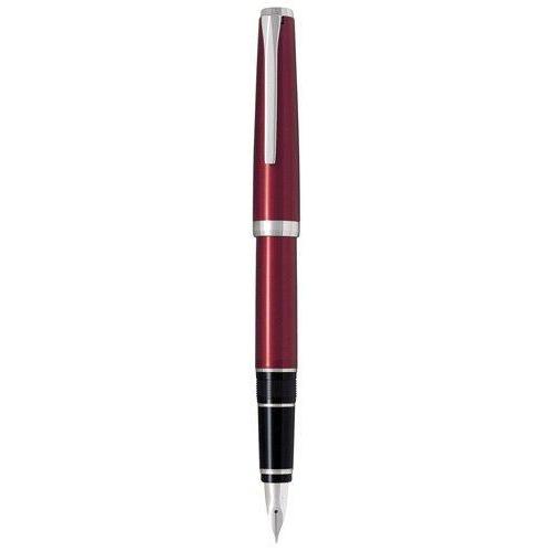 Pilot Metal Falcon Collection Fountain Pen, Burgundy Barrel, Extra Fine Nib