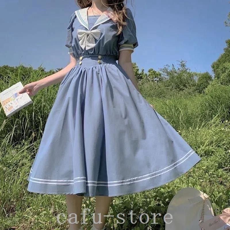 ワンピース可愛いレディースレトロワンピース女子ワンピレトロワンピース着痩せワンピースレトロ膝丈カワイイきれいめ春可愛い日系女子中高生高 通販 Lineポイント最大0 5 Get Lineショッピング