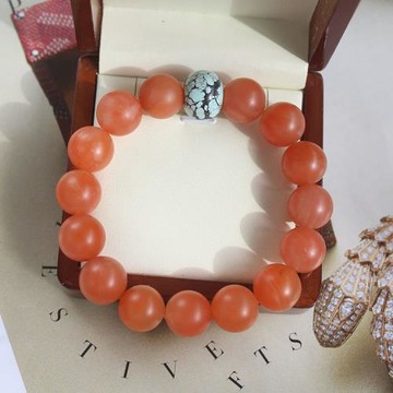 原創設計天然保山南紅瑪瑙原礦綠松石手鏈大氣復古可盤手串轉運珠