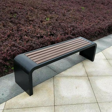 新款公園椅不銹鋼長條凳戶外球場庭院健身館園林小區防腐塑木休息