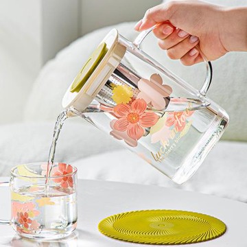 冷水壺高硼硅玻璃泡茶壺家用耐高溫水壺水杯套裝高顏值涼水壺扎壺