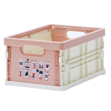 NEKONOBA 滑稽貓可折疊式小收納箱  粉色  1層