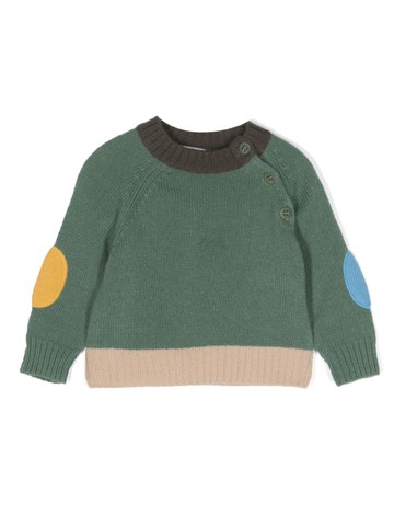 Il Gufo - elbow-patches virgin wool jumper - kids - Virgin Wool - 36 - Green