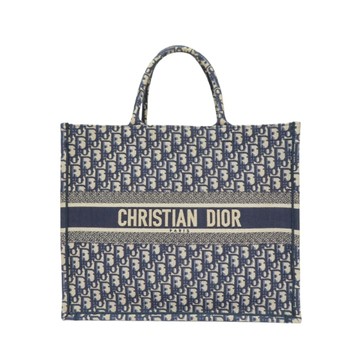 Dior 迪奧  藍色 提花帆布 Book Tote 大型托特包 手提包 M1286ZRIW 【二手名牌BRAND OFF】