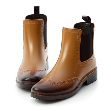 D+AF 英倫質感．仿舊刷色切爾西雨靴