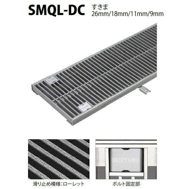 カネソウ SUSグレーチング ボルト固定式ボルトキャップ付滑り止め模様