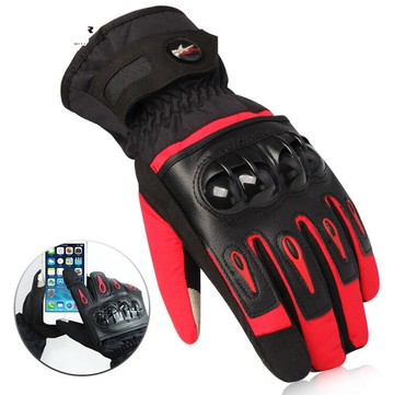 摩托車自行車手套觸屏保暖防水防寒騎行手套冬天快遞員專用手套