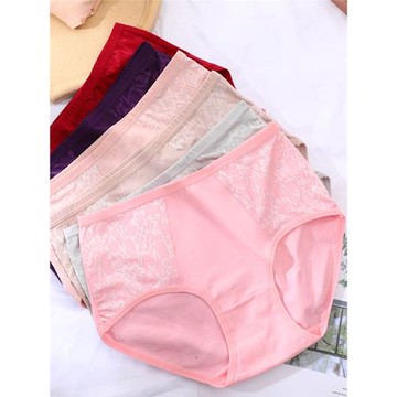 中高腰純棉大碼三角內褲女士透氣媽媽短褲褲彈力包臀 人家美