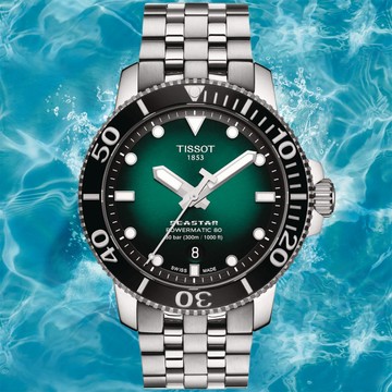 TISSOT天梭 SEASTAR1000 海洋之星 300米 潛水機械腕錶 43mm/T1204071109101