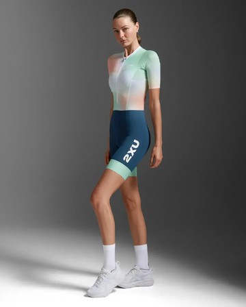 2XU 女士 暢跑流體動能選手實戰有袖連體三鐵衣