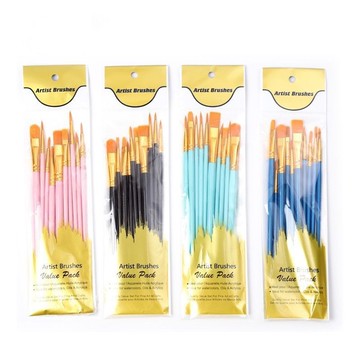 ✨新北GO購✨臺灣現貨✨ 尼龍水粉筆水彩筆油畵丙烯畵筆勾綫筆扇形筆尼龍排筆美術生專用筆