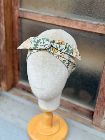 小牛村 / 鋁線髮帶 領巾 頭帶 日系 棉布 植物手繪風