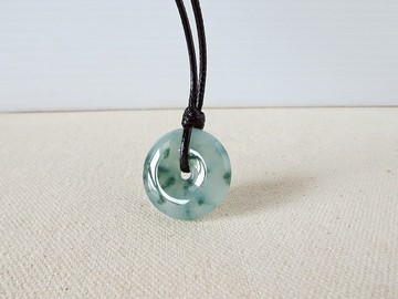 本命年【平安如意】飄花翡翠韓國蠟線項鍊*BS21*招財、防小人