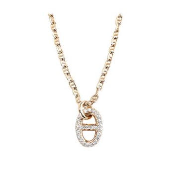 Hermes 愛馬仕 Farandole 鑲鑽豬鼻18K金項鍊 (玫瑰金)