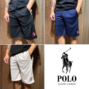 美國百分百【Ralph Lauren】棉褲 短褲 休閒褲 Polo 網眼 球褲運動褲 RL 小馬 白/黑/深藍 G477