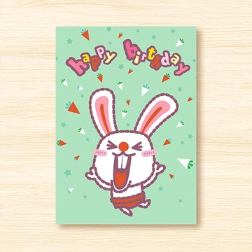 生日明信片 \ 快樂兔 happy birthday \ 滿100元才出貨喔