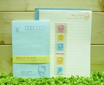 【震撼精品百貨】Hello Kitty 凱蒂貓~信籤組~藍