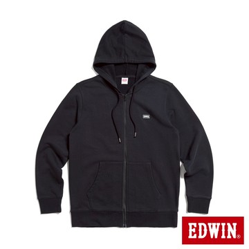 EDWIN 男款 膠章連帽外套(黑色)