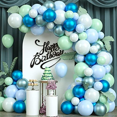 Balloon Garland Kit Green Blue White Ocean Balloons Arch Kit Under the Sea  Party Decorations for Kids Baby Shower Birthday, with Balloon Arch Str