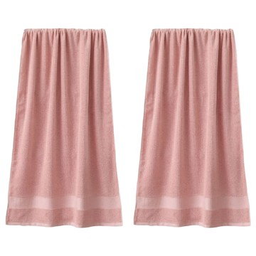 純棉浴巾 C108 140 x 70cm 平紋款 400g  櫻花粉  2個