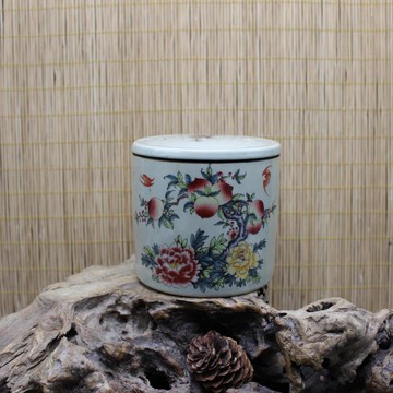 特價清同治款粉彩福壽蟋蟀蛐蛐罐 仿古瓷器古玩擺件古玩收藏1入