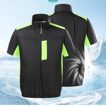 快樂購購❄️新款智能降溫空調服 馬甲製冷空調服 短袖帶風扇 散熱工作服 防暑短袖風扇服