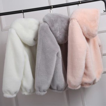 保暖棉服加厚小個子2024秋冬毛茸茸衛衣女連帽毛絨外套短款夾棉女