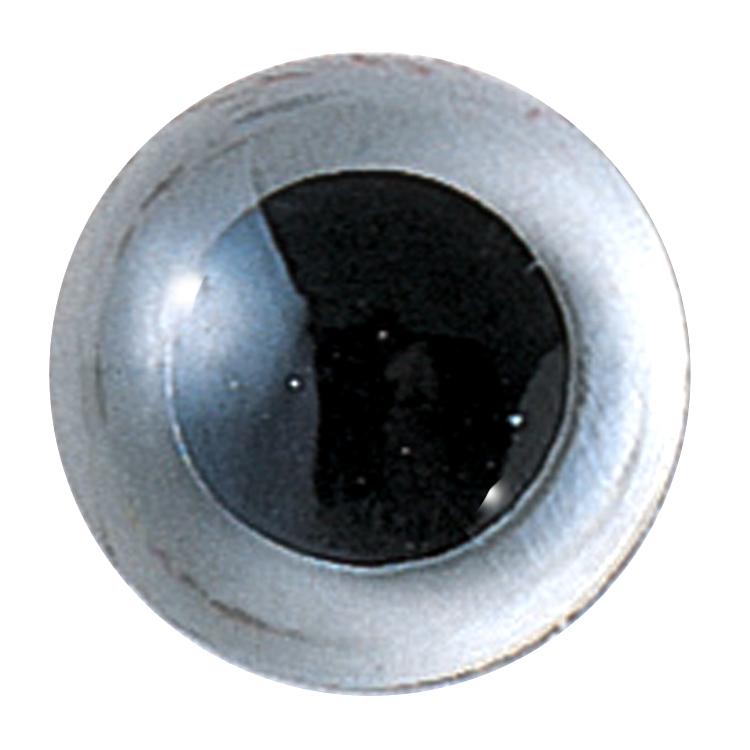 ぬいぐるみ・マスコット用の目クリアー 12mmまたは13.5mm 6個（スチロール製クリスタルアイ）差し込み式 ワッシャー付き 透明