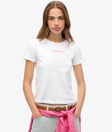 Superdry Women's Core Logo City Fitted T-shirt White Size: 4