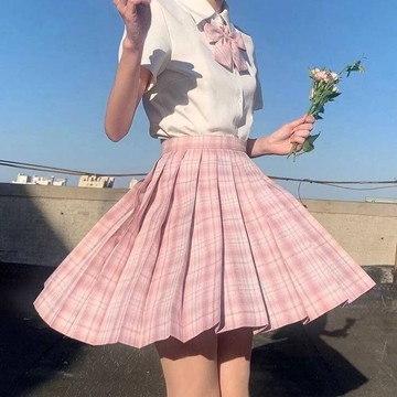 佰分佰/130kg內可穿/大碼/JK制服裙/全套長袖/微胖mm/顯瘦/高腰/百褶裙/百搭裙/半身裙/大尺碼