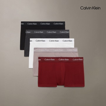 【Calvin Klein】 CK 棉質彈性低腰平口褲 5 件組_拼色