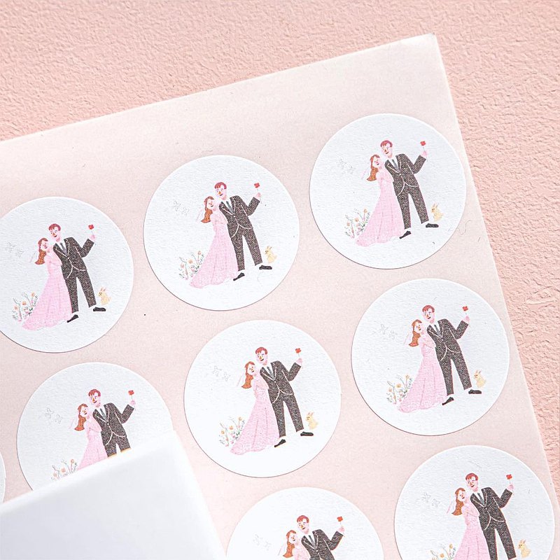 【快速出貨】婚禮週邊 | 似顏繪萬用小圓貼 | 3cm