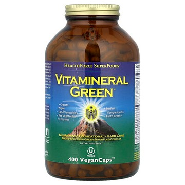 HealthForce Superfoods, 維生素之綠（Vitamineral Green）, 5.3版, 400顆植物膠囊