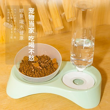 貓碗水糧一體貓咪碗自動餵食器貓寵物飲水機寵物食具寵物碗餵食器