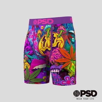 【PSD Underwear 官方旗艦店】FLORAL- 平口四角褲-狂歡之焰-紫色