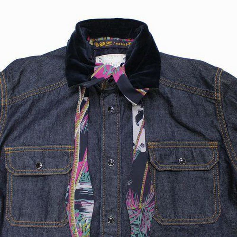 Sacai × Sun Surfレイヤードデニムシャツ 人気ドメスティックブランドとアメカジのコラボ【Sun Surf×SACAI
