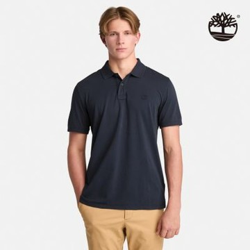 Timberland官方旗艦 男款深寶石藍休閒短袖Polo衫|A6R29433